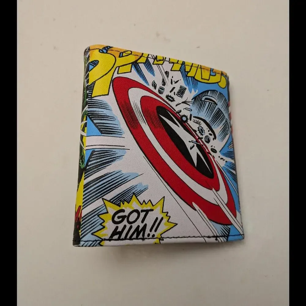 NWT Mens Marvel Comics Trifold Wallet - Captain America With‎ Metal Tin